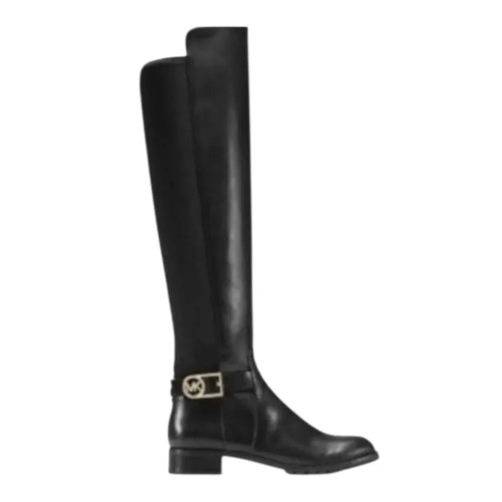 MICHAEL KORS Bryce Black Panel Leather Over The Knee Boot Size 8.5M